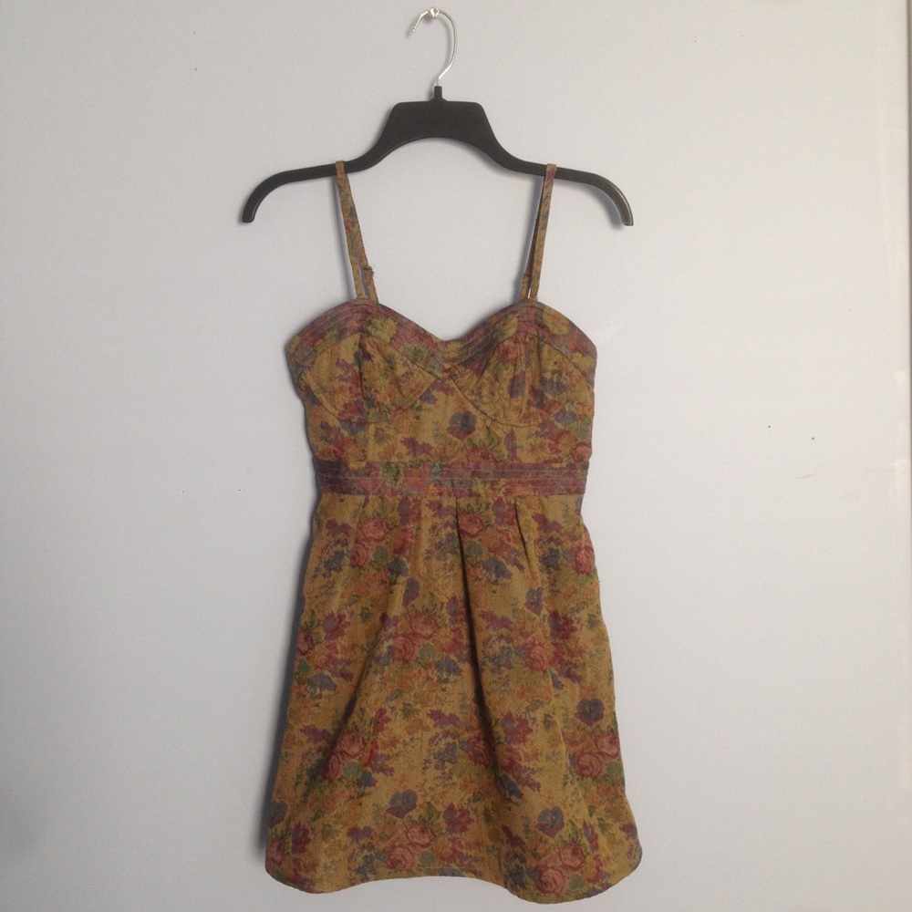 Free People Floral Tapestry Bustier Mini Sundress